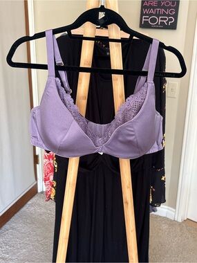 Cacique Lavender Lace Lightly Lined Balconette Bra 44C